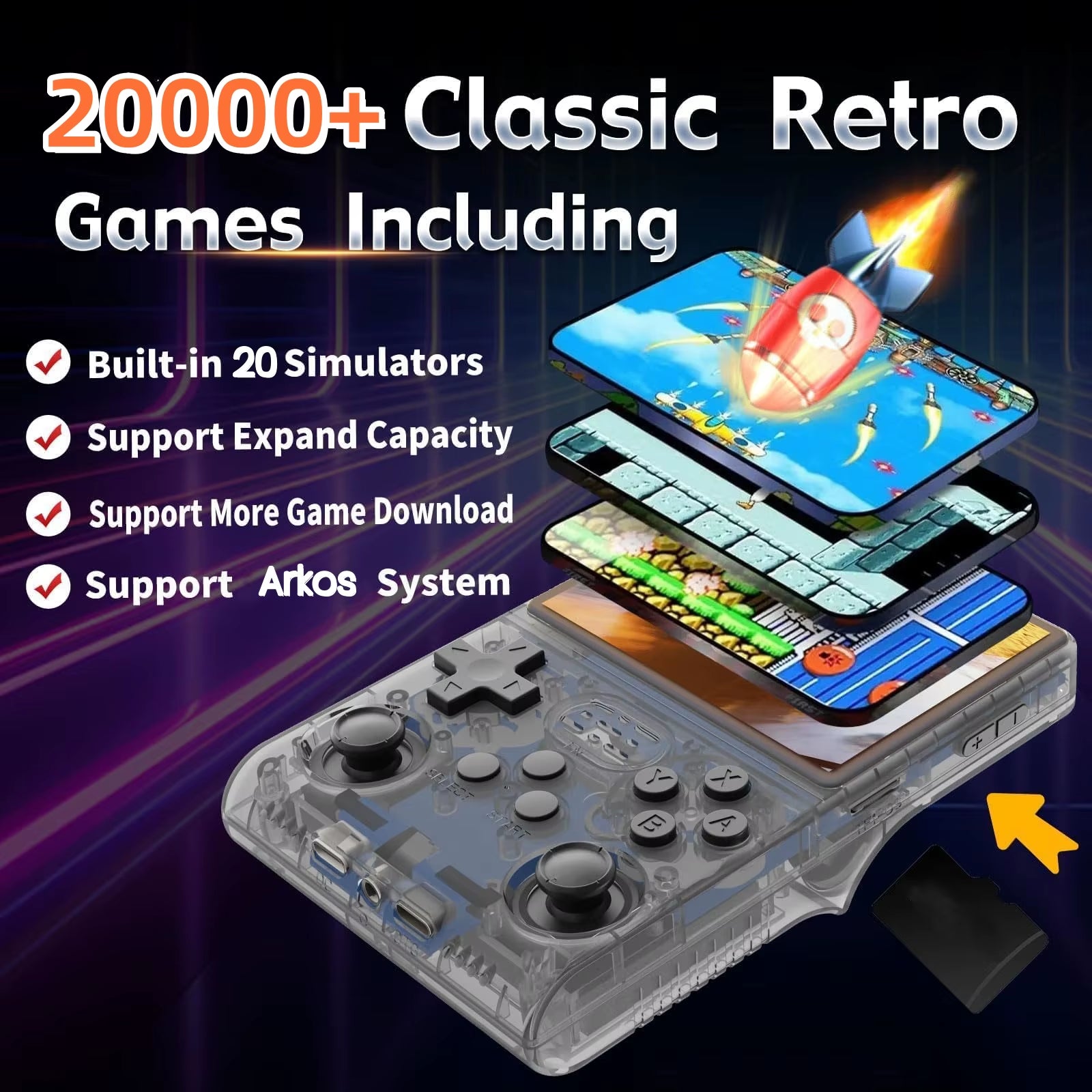 R36S Retro Game Console _Single Cartridge Portable Pocket Video Player