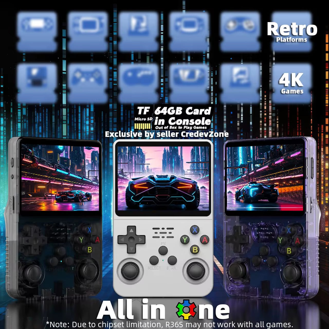 R36S Retro Game Console _Single Cartridge Portable Pocket Video Player