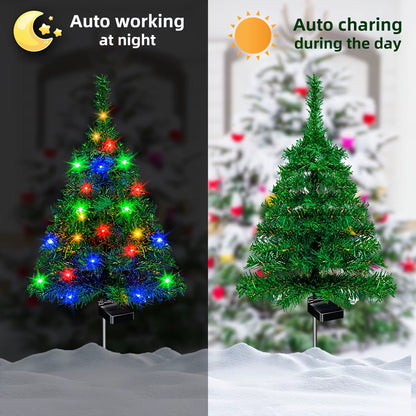 Solar Christmas Tree Lights Waterproof IP65 Durable Outdoor Decoration for Lawn Patio and Balcony Easy Installation No Wiring