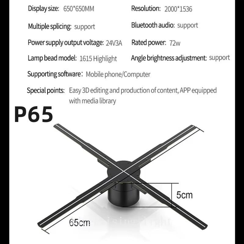 14-85CM 3D Hologram Projector Fan Display Advertising Logo Light Led Sign Holographic Lamp Three-Dimensional Projectors Lamp