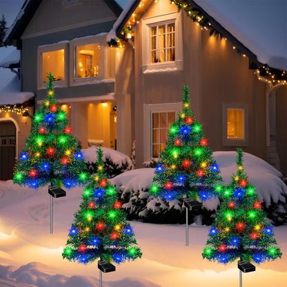 Solar Christmas Tree Lights Waterproof IP65 Durable Outdoor Decoration for Lawn Patio and Balcony Easy Installation No Wiring