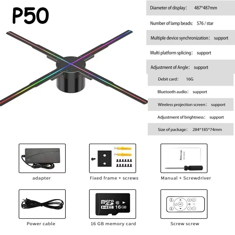 14-85CM 3D Hologram Projector Fan Display Advertising Logo Light Led Sign Holographic Lamp Three-Dimensional Projectors Lamp