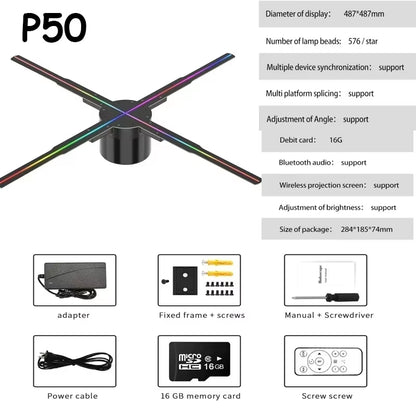 14-85CM 3D Hologram Projector Fan Display Advertising Logo Light Led Sign Holographic Lamp Three-Dimensional Projectors Lamp